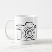 Zwart-witte camera koffiemok (Links)