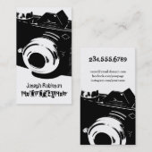 Zwart-witte camera met hoog contrast visitekaartje (Voorkant / Achterkant)