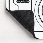 Zwart-witte camera muismat (Hoek)