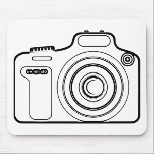 Zwart-witte camera muismat
