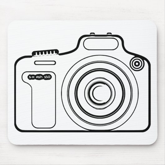 Zwart-witte camera muismat (Voorkant)