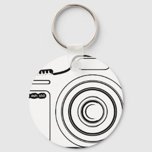 Zwart-witte camera sleutelhanger