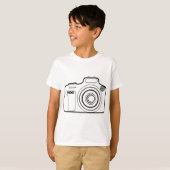 Zwart-witte camera t-shirt (Voorkant volledig)