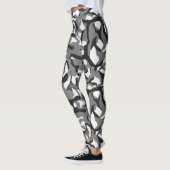 Zwart-witte camouflage leggings (Links)