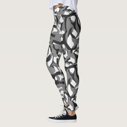 Zwart-witte camouflage leggings (Links)