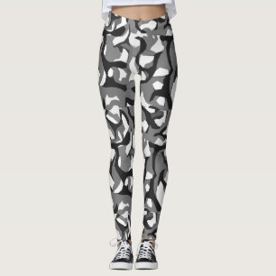 Zwart-witte camouflage leggings