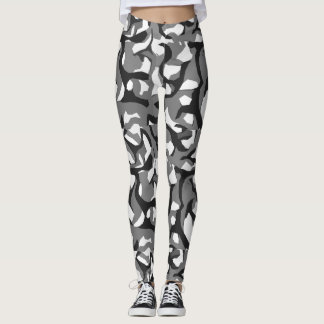 Zwart-witte camouflage leggings