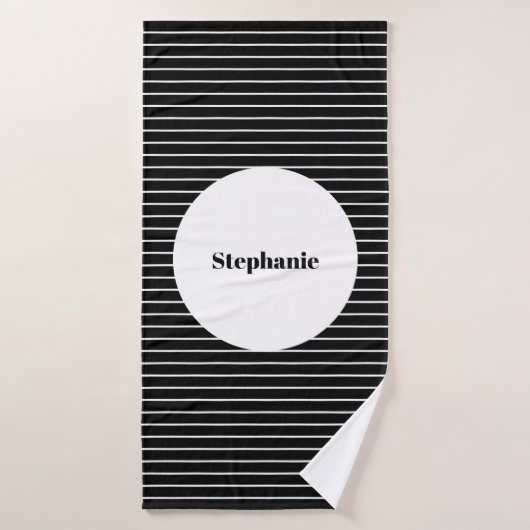 Zwart Witte Camouflage Streep Patronen Aangepaste Badhanddoek (Badhanddoek)