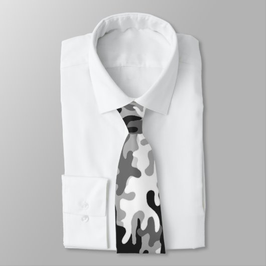 Zwart-witte Camouflage Stropdas (Gebonden)