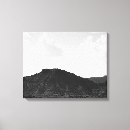 Zwart-witte Caprock Canyon Mountain 16 x 20 Canvas Afdruk (Voorkant)