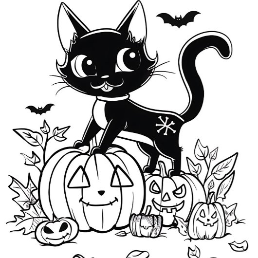 Zwart-witte Cartoon Kat T-shirt