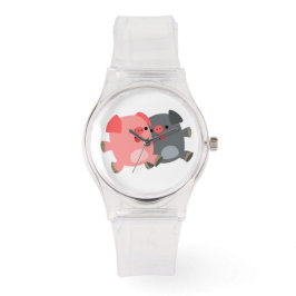Zwart-witte Cartoon Varkens Vrouwenporty Watch Horloge