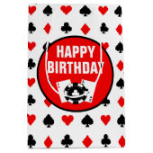 Zwart-witte casino-chips en -kaarten medium cadeauzakje (Voorkant)