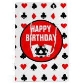 Zwart-witte casino-chips en -kaarten medium cadeauzakje (Achterkant)