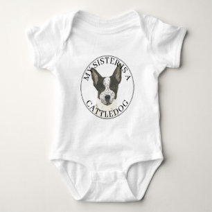 Zwart-witte Cattledog Heeler grote zus Romper