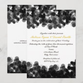 Zwart & Witte Caviar Confetti Trouw Uitnodiging (Voorkant / Achterkant)