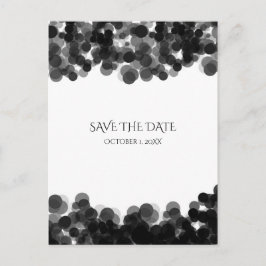 Zwart & Witte Caviar Stippen Trouw Save The Date Aankondigingskaart