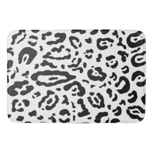 Zwart-witte Cheetah Leopard Animal Print Badmat