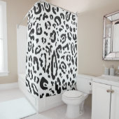 Zwart-witte Cheetah Leopard Animal Print Douchegordijn (In situ)