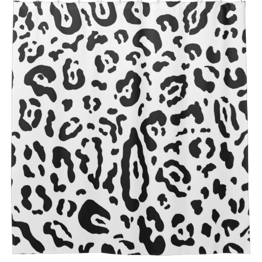 Zwart-witte Cheetah Leopard Animal Print Douchegordijn (Voorkant)