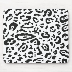 Zwart-witte Cheetah Leopard Animal Print Muismat