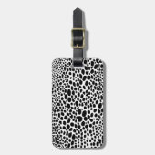 Zwart-witte Cheetah Print Bagagelabel (Voorkant verticaal)
