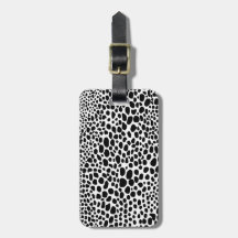 Zwart-witte Cheetah Print Bagagelabel