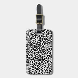 Zwart-witte Cheetah Print Bagagelabel