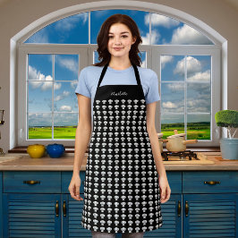 Zwart witte chef-kok petten patroonnaam schort