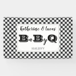 Zwart | Witte cheques Baby Q BBQ Shower Spandoek