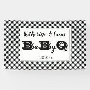 Zwart Witte cheques Baby Q BBQ Shower Spandoek