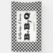 Zwart | Witte cheques Baby Q BBQ Shower Spandoek (Verticaal)