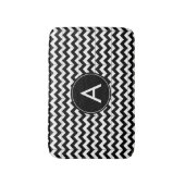 Zwart Witte Chevron Beginletter A Badmat (Voorkant Verticaal)