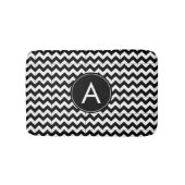 Zwart Witte Chevron Beginletter A Badmat (Voorkant)
