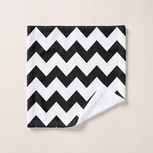 Zwart-witte Chevron Chic Bad Handdoek (Wasdoekje)