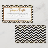 Zwart & Witte Chevron Confetti Luierspel Kaarten (Voorkant / Achterkant)
