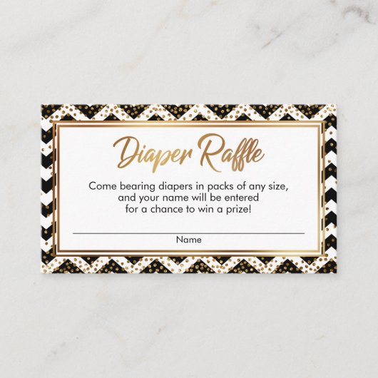 Zwart & Witte Chevron Confetti Luierspel Kaarten (Voorkant)