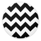 Zwart-witte Chevron Drawer Keramische Knop (Voorkant)