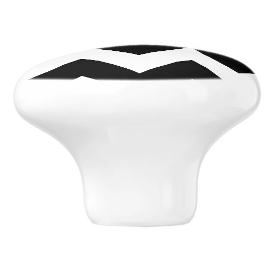 Zwart-witte Chevron Drawer Keramische Knop (Zijkant)