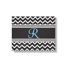 Zwart | Witte Chevron Gothic Zigzag Monogram