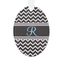 Zwart | Witte Chevron Gothic Zigzag Monogram