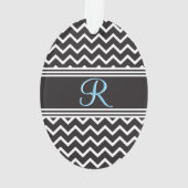 Zwart | Witte Chevron Gothic Zigzag Monogram Ornament (achterkant)