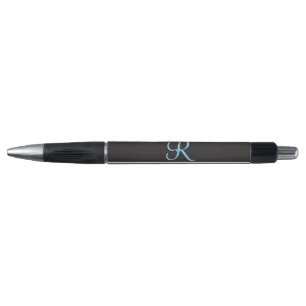 Zwart Witte Chevron Gothic Zigzag Monogram Pen