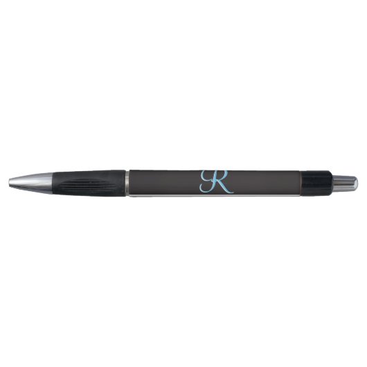 Zwart | Witte Chevron Gothic Zigzag Monogram Pen (Voorkant)