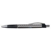 Zwart | Witte Chevron Gothic Zigzag Monogram Pen (Bovenkant)