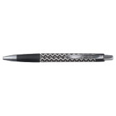 Zwart | Witte Chevron Gothic Zigzag Monogram Pen (Achterkant)