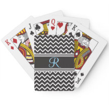 Zwart | Witte Chevron Gothic Zigzag Monogram