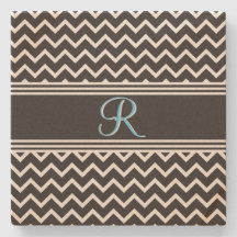 Zwart | Witte Chevron Gothic Zigzag Monogram