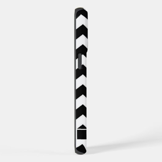  zwart-witte Chevron iPhone Hoesje (Rechterkant)
