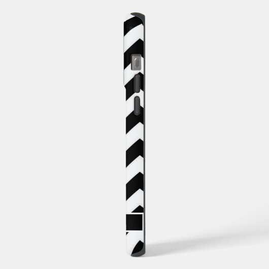  zwart-witte Chevron iPhone Hoesje (Linkerkant)